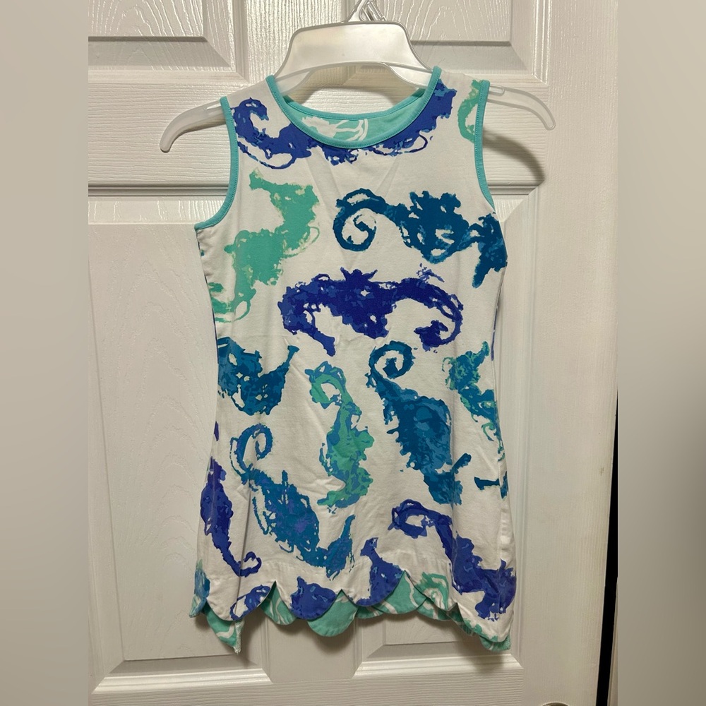 Girls White/Blue/Teal Threefriends Reversible Dress Size 6x